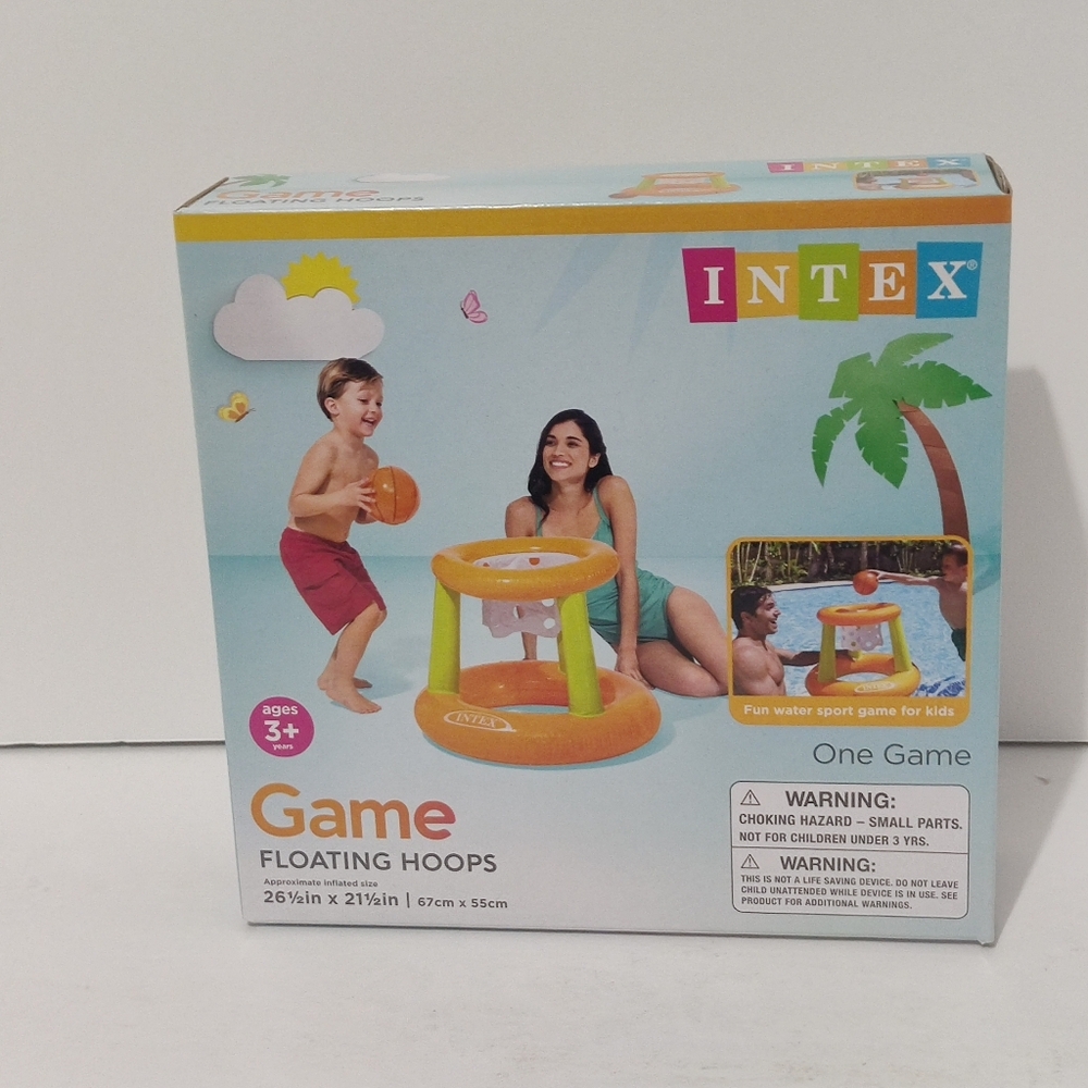 Intex - Floating Hoops , Incl Inflatable Pool Hoop and Basketball Float Swim